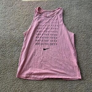Nike Shirt Women's Pink Breathe Deep Athletic Cut Dri-Fit Tank Top